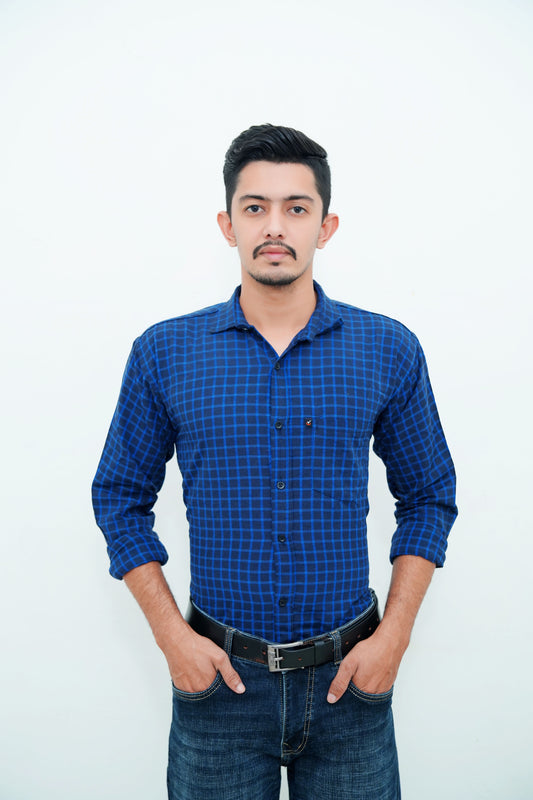Check Shirt for Men (New Blue )
