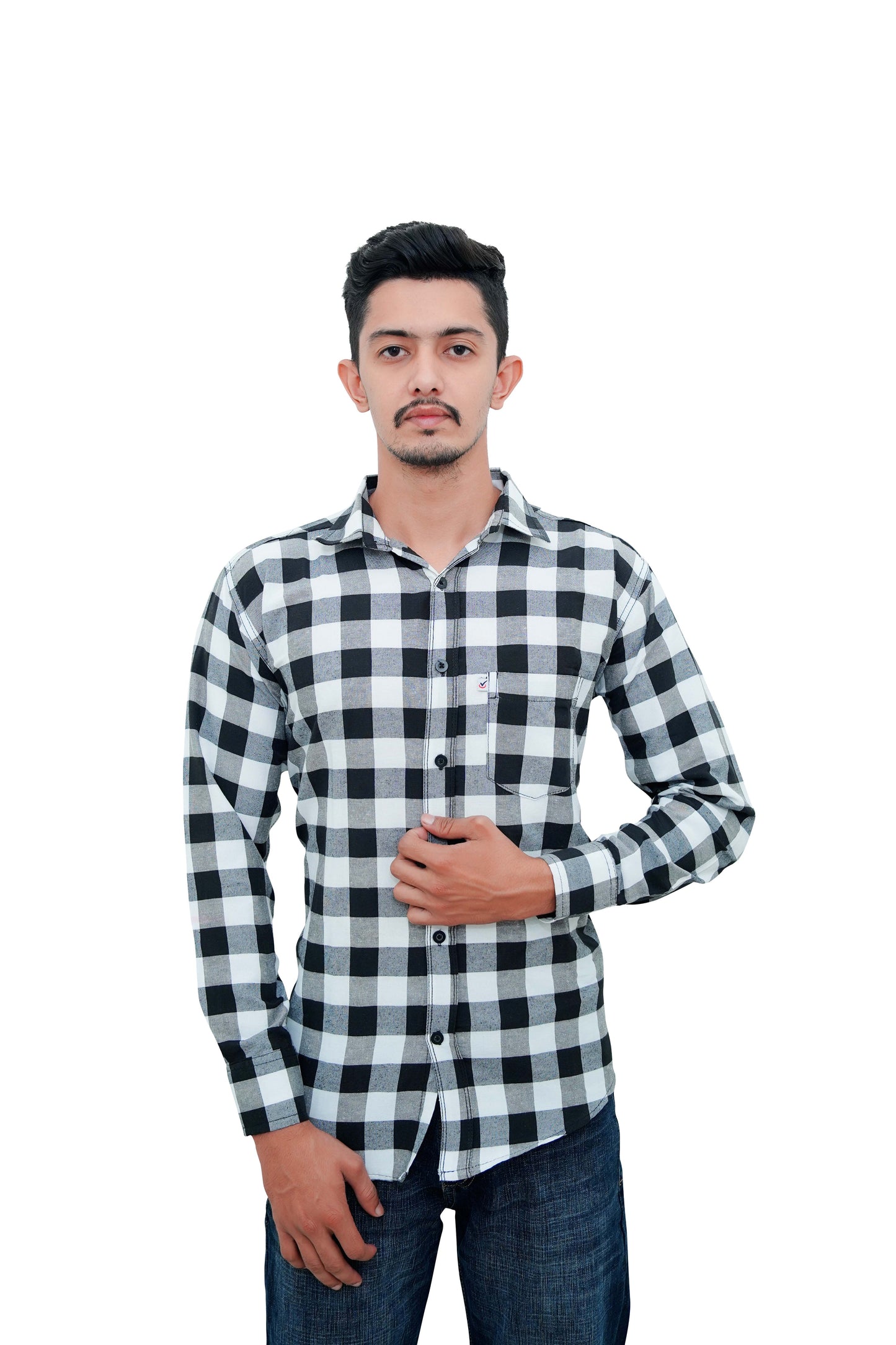 Check Shirt for Men (Black white)