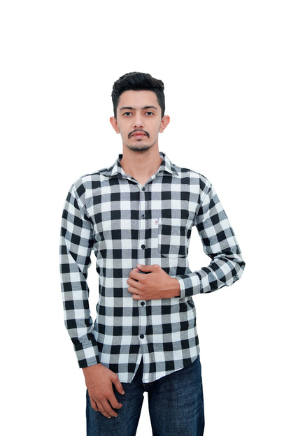 Check Shirt for Men (Black white)