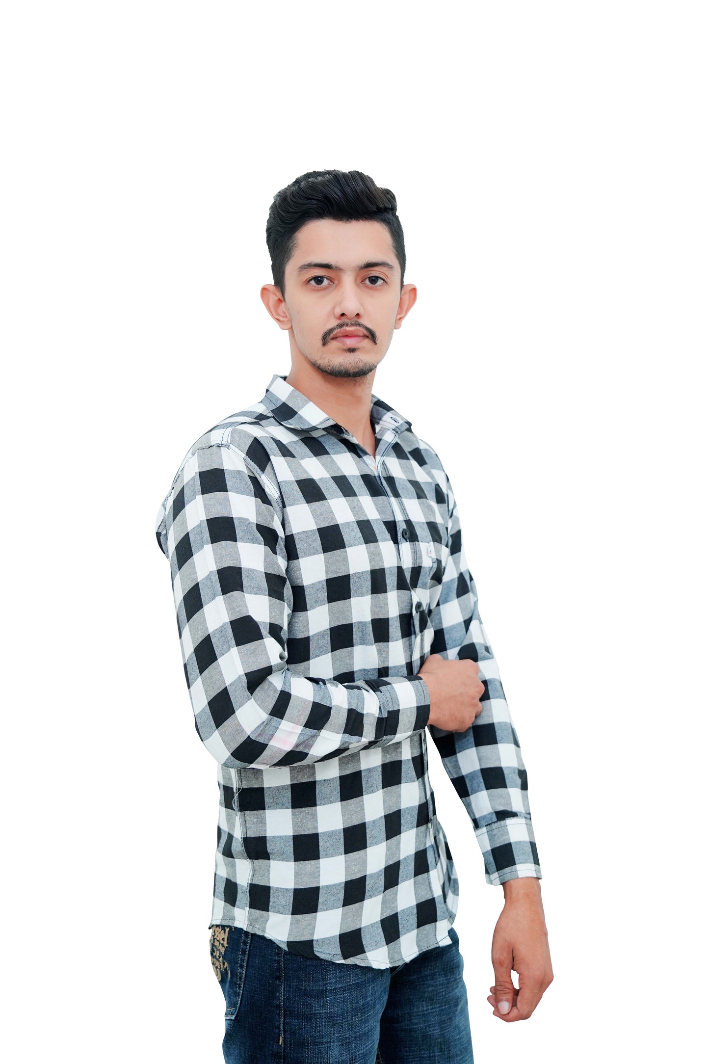 Check Shirt for Men (Black white)