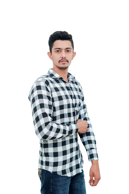 Check Shirt for Men (Black white)