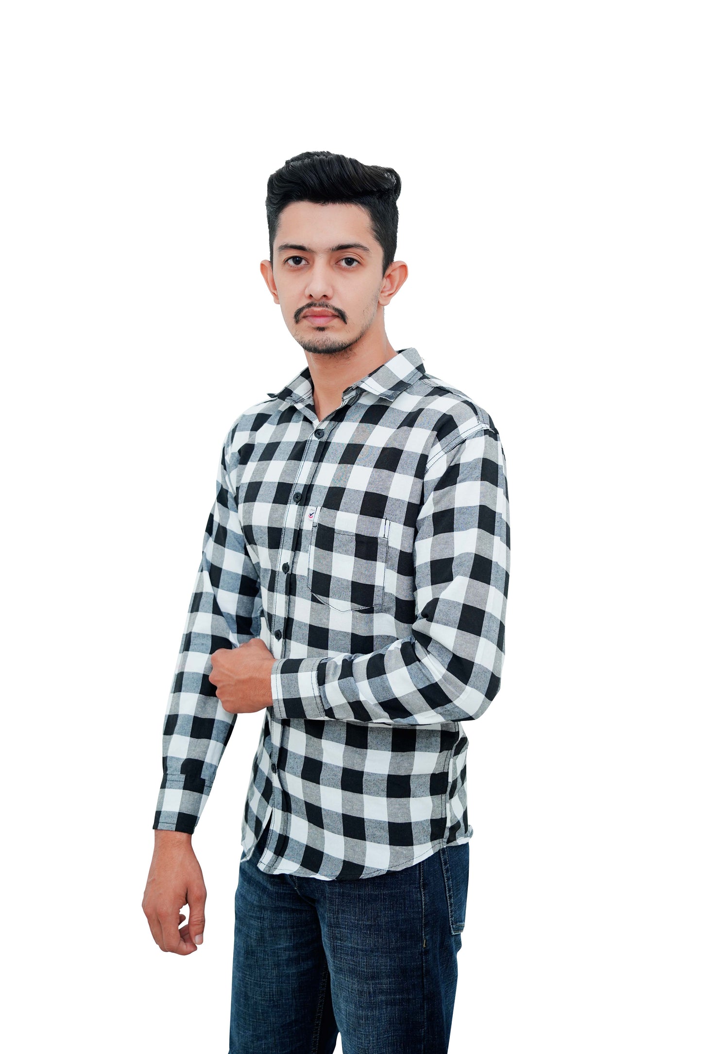Check Shirt for Men (Black white)