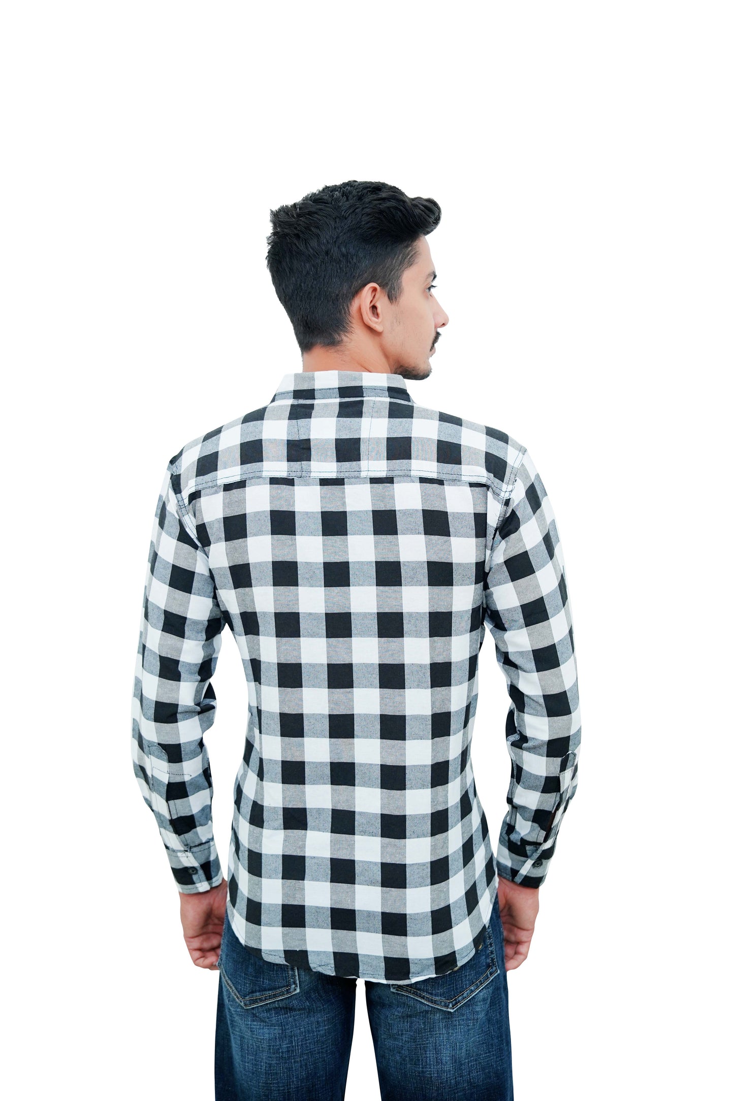 Check Shirt for Men (Black white)
