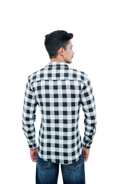 Check Shirt for Men (Black white)
