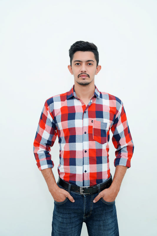 Check Shirt for Men (Red Box)