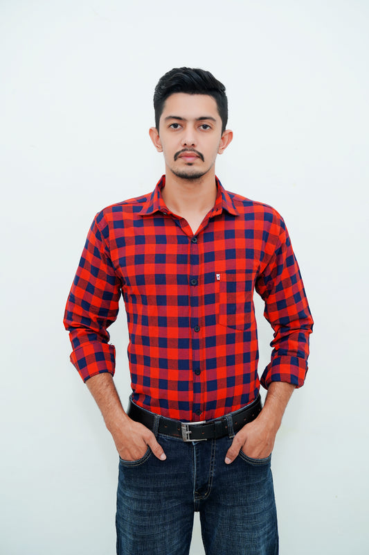 Check Shirt for Men (Red Check)
