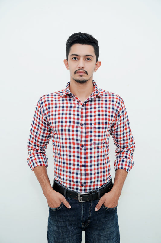Check Shirt for Men (Red White)